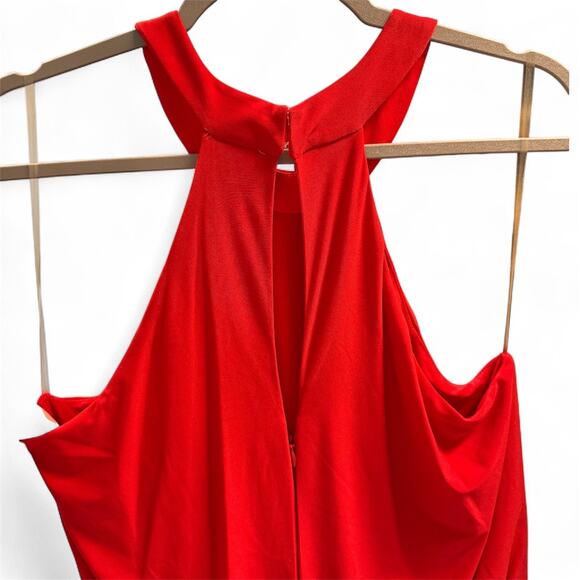 Jay Godfrey Red Jumpsuit Halter Wide-Leg Pant Flowy Leg Size 8 NWOT - Picture 4 of 7